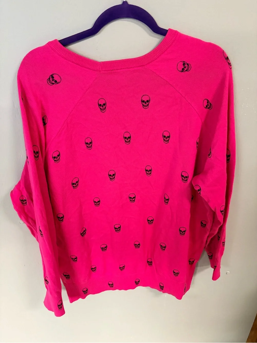 Torrid Hot Pink Skull Print Sweater Womens size 2